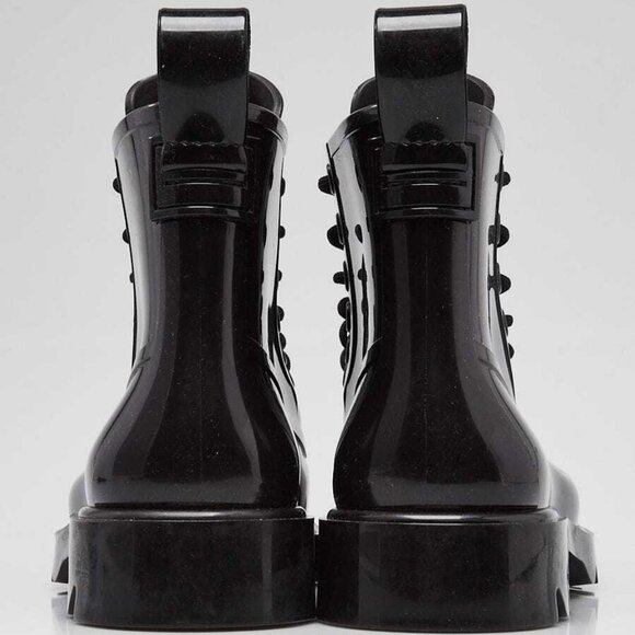 Bottega Black Rubber Stride Lace Up Boots Size 9.5/40 main image 4